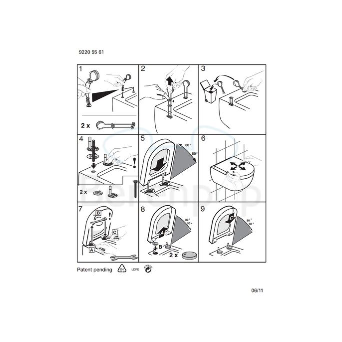 Villeroy en Boch Subway 9M55S101 toiletzitting met deksel wit