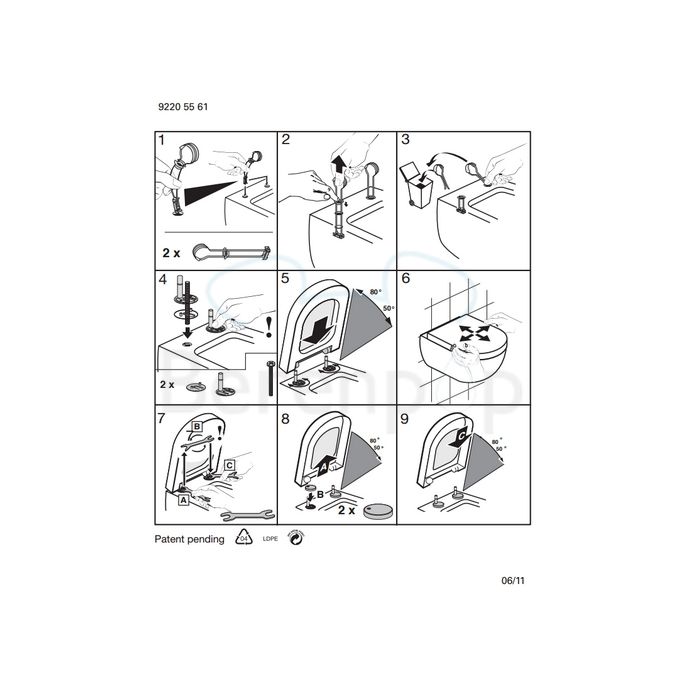 Villeroy en Boch Subway 1.0 Compact 9M66S101 toiletzitting met deksel wit