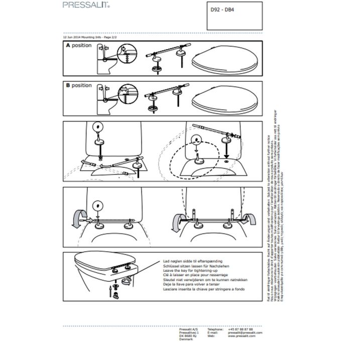 Pressalit Dania R37000-D92999 toiletzitting met deksel wit
