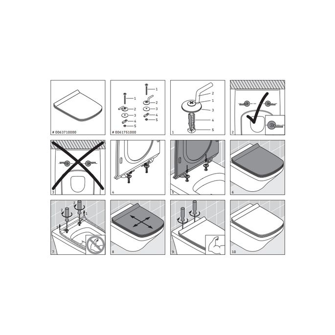 Duravit DuraStyle 0061751000 scharnierset voor toiletzitting DuraStyle 006371