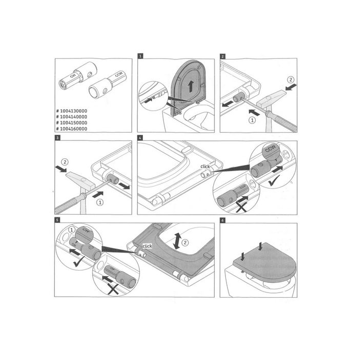Duravit P3 Comforts 1004160000 softclose cilinder voor toiletzitting P3 Comforts 002039 (set van 2)
