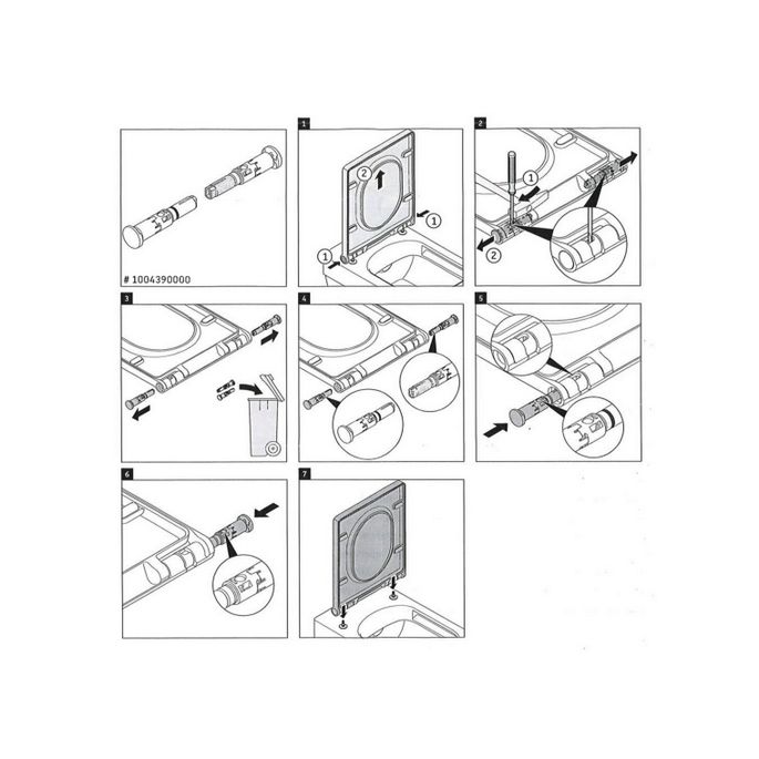 Duravit Vero Air 1004390000 softclose cilinder voor toiletzitting Vero Air 002209 (set van 2)