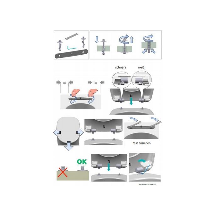Ideal Standard Tonic K1940AA set van 2 scharnieren chroom (voor toiletzitting K706101 vanaf 2011) *niet meer leverbaar*