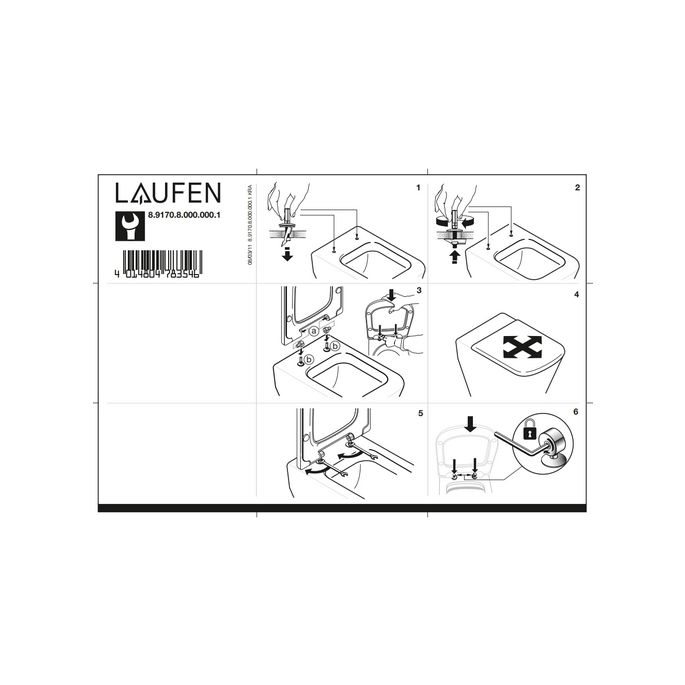 Laufen Palace 8917080000001 bevestiging voor closetzitting