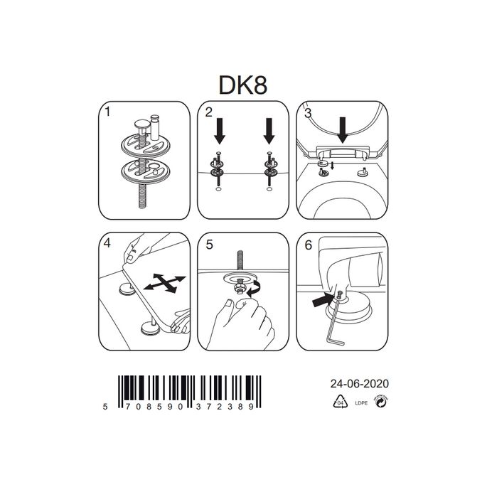 Pressalit 3 voor Sphinx Ravenna 684000-DK8999 toiletzitting met deksel wit