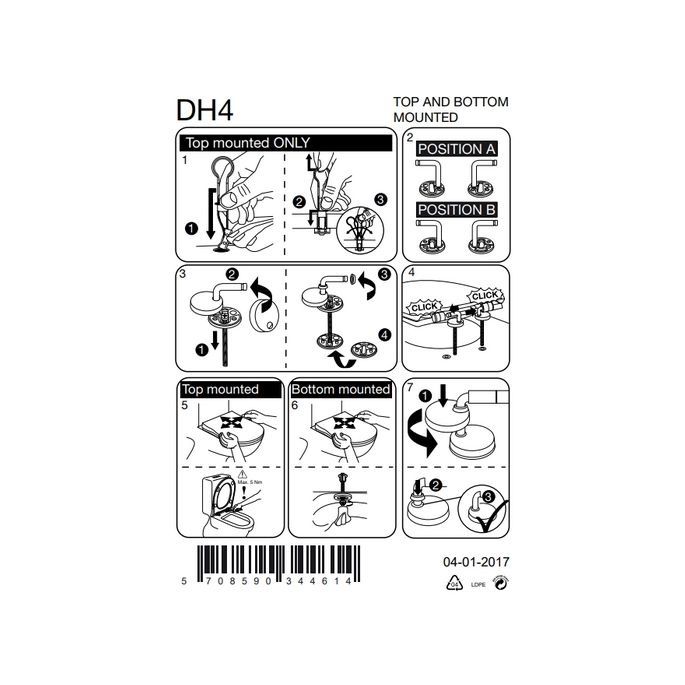 Pressalit Objecta D Pro 997011-DH4999 toiletzitting zonder deksel wit polygiene