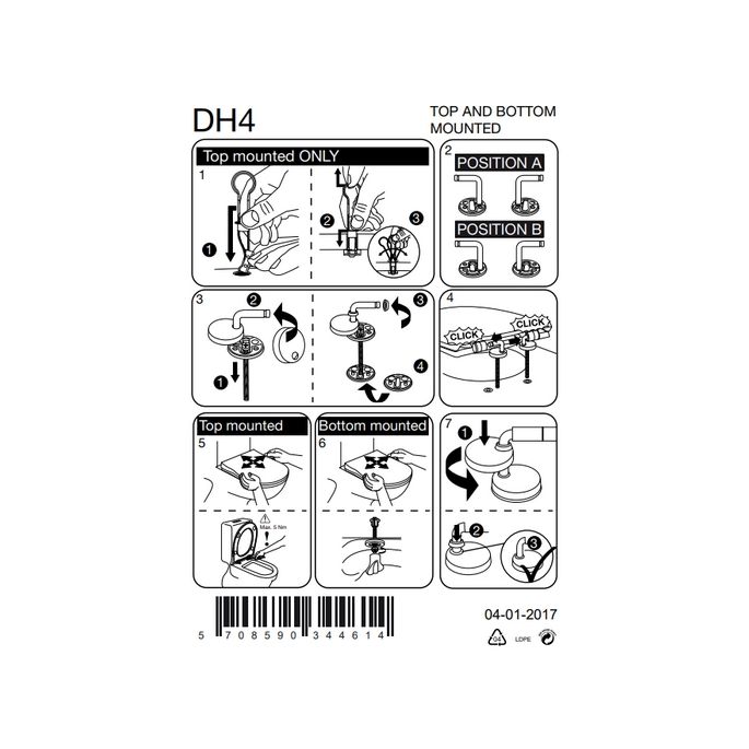 Pressalit Objecta D Pro 998111-DH4999 toiletzitting met deksel zwart polygiene