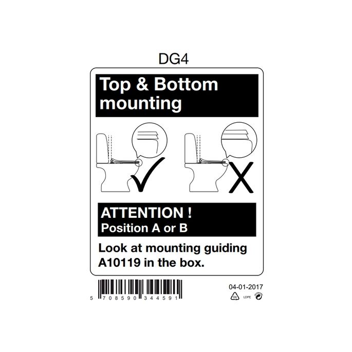 Pressalit Projecta D Solid Pro 1008011-DG4925 toiletzitting met deksel wit polygiene