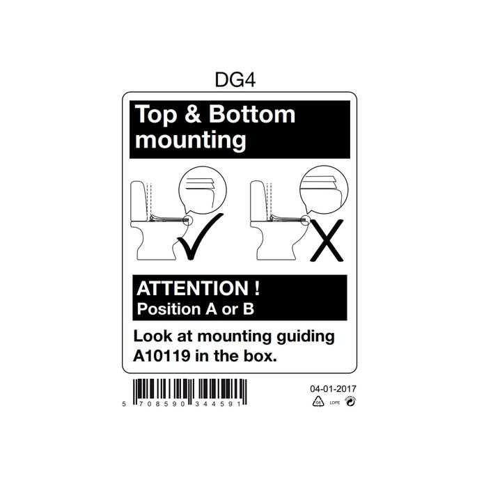 Pressalit Projecta Solid Pro 1003011-DG4925 toiletzitting zonder deksel wit polygiene