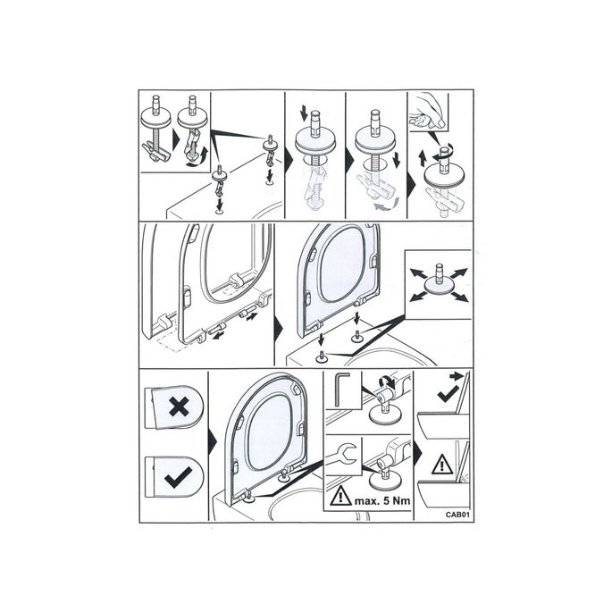 Villeroy en Boch Architectura 92245661 set vaste scharnieren chroom