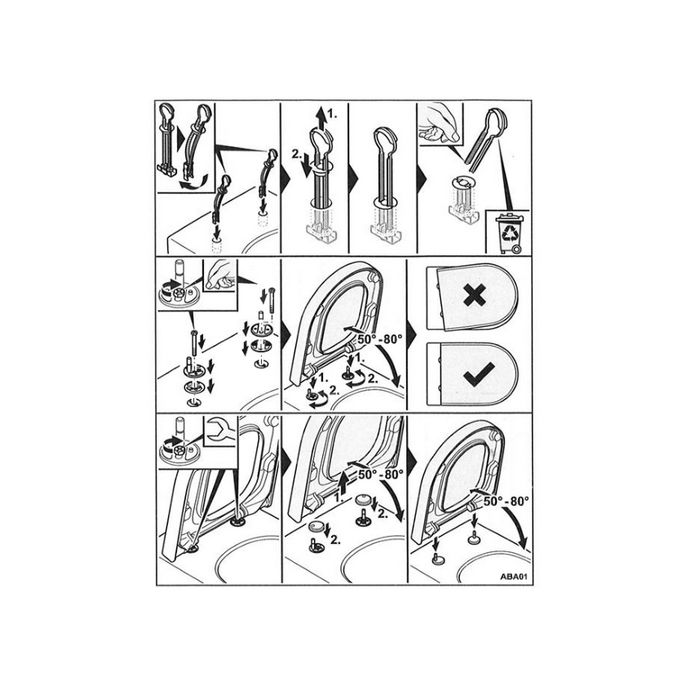 Villeroy en Boch Bellevue 98M2S061 set verstelbare scharnieren chroom