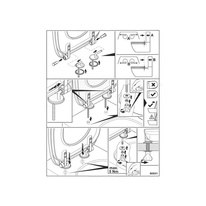 Villeroy en Boch O.Novo - Helios 88200161 set verstelbare scharnieren chroom