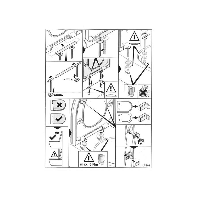 Villeroy en Boch O.Novo Vita 92189161 set vaste scharnieren chroom