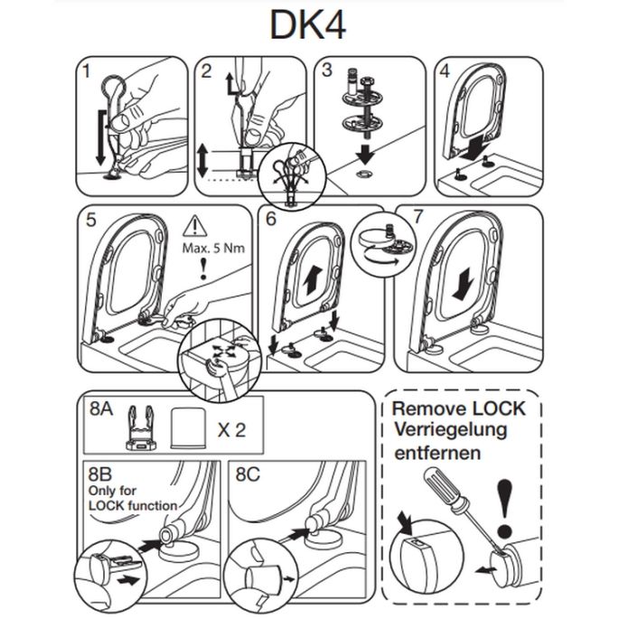 Pressalit Chilli 1110000-DK4999 toiletzitting met deksel wit