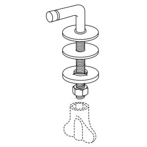 Pressalit BD6999 Objecta D set vaste scharnieren chroom *niet meer leverbaar*