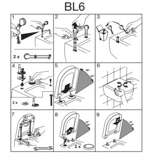Pressalit BL6999 Concordia - Scandinavia Plus - Sway D - Sway Uni set verstelbare scharnieren softclose lift-off chroom