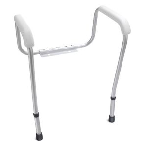 Handicare (Linido) 10540 toiletsteun met hulppoot aluminium/ kunststof wit