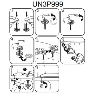 Pressalit UN3P999 (BN3P999) Dania Non Contact-2000-3000-Privilege-Scandinavia-T 2 set vaste scharnieren chroom
