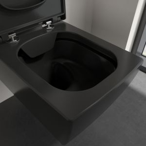 Villeroy en Boch Memento 2.0 8M24S1S0 toiletzitting met deksel Glossy Black