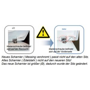Ideal Standard Tonic K1940AA set van 2 scharnieren chroom (voor toiletzitting K706101 vanaf 2011) *niet meer leverbaar*