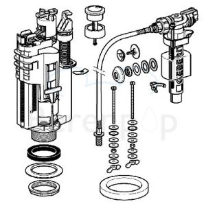 Geberit 283354KD1 Type 590-380 spoelmechanisme met vlotterkraan *niet meer leverbaar*