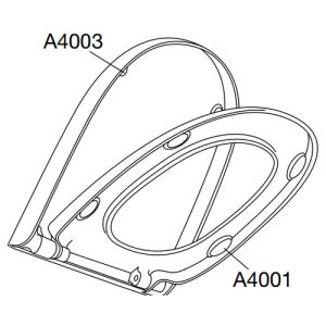 Pressalit 300+ 776000-DA9999 toiletzitting met deksel wit