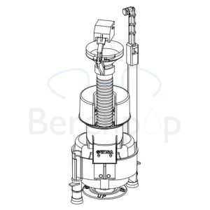 Wisa 8050801523 uitstroommechanisme voor Wisa inbouwreservoirs Dualflush en Quadro