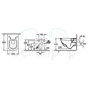 Villeroy en Boch Subway 2.0 ViClean V02EL401 toiletzitting (douchetoiletzitting) met deksel wit *niet meer leverbaar*