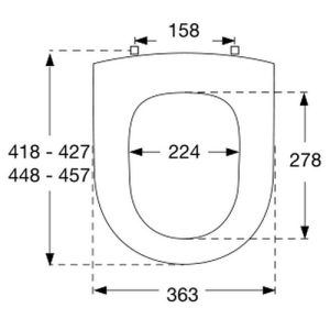 Pressalit Projecta D 879011-DC7999 toiletzitting zonder deksel wit polygiene