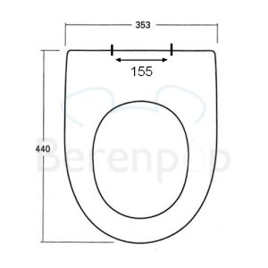 Sphinx 300 Basic S8H50405000 toiletzitting zonder deksel wit *niet meer leverbaar*