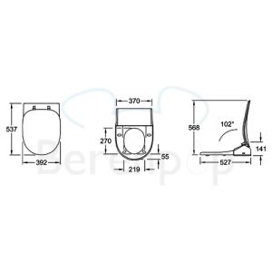Villeroy en Boch Subway 2.0 ViClean V02EL401 toiletzitting (douchetoiletzitting) met deksel wit *niet meer leverbaar*