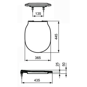 Ideal Standard Connect Air E036501 toiletzitting met deksel wit