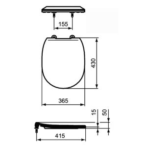 Ideal Standard Connect E772401 toiletzitting met deksel wit