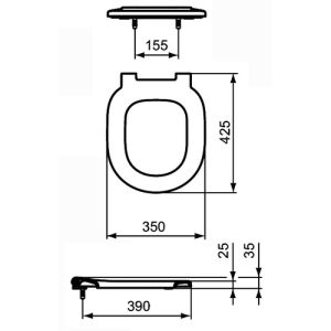 Ideal Standard Connect Freedom E822601 toiletzitting zonder deksel wit