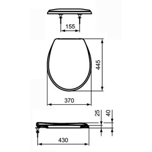 Ideal Standard Contour 21 K792701 toiletzitting met deksel wit