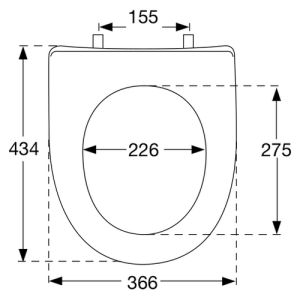 Pressalit Objecta D Pro 997011-DF7999 toiletzitting zonder deksel wit polygiene