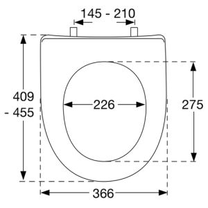 Pressalit Projecta D Solid Pro 1007011-DG4925 toiletzitting zonder deksel wit polygiene