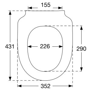 Pressalit 300+ 1130000-DM3999 toiletzitting met deksel wit