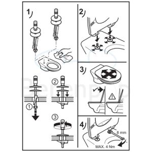 Villeroy en Boch Architectura / Omnia Architectura / Avento/ O.Novo/ O.Novo Vita 92241761 set vaste scharnieren chroom