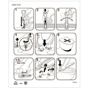 Villeroy en Boch (Omnia) Architectura Slimseat 9M70S101 toiletzitting met deksel wit