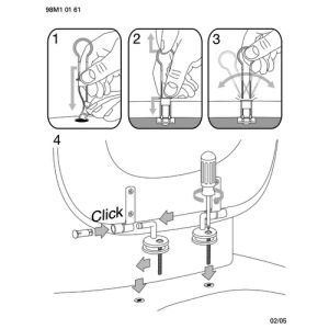 Villeroy en Boch Pure Stone 98M10161 set vaste scharnieren chroom