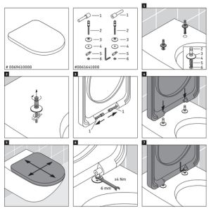 Duravit Architec 0061641000 scharnierset voor toiletzitting Architec 006961