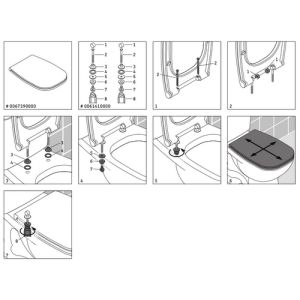 Duravit D-Code 0061410000 scharnierset voor toiletzitting D-Code 006739
