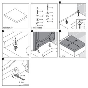 Duravit Vero 0061301000 scharnierset voor toiletzitting Vero 006769