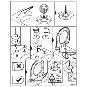 Villeroy en Boch Legato - Subway 2.0 - Subway 3.0 - Venticello 92247461 set vaste scharnieren chroom