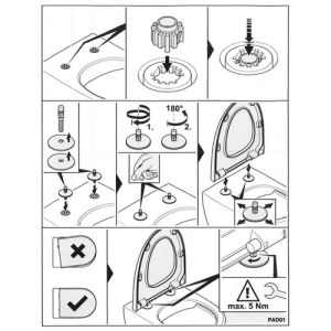 Villeroy en Boch Subway 2.0 - Vivia 92212261 set vaste scharnieren chroom