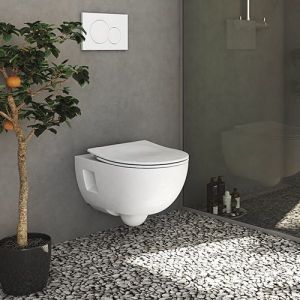 Pressalit 300 Slim 1014000-DG6999 toiletzitting met deksel wit